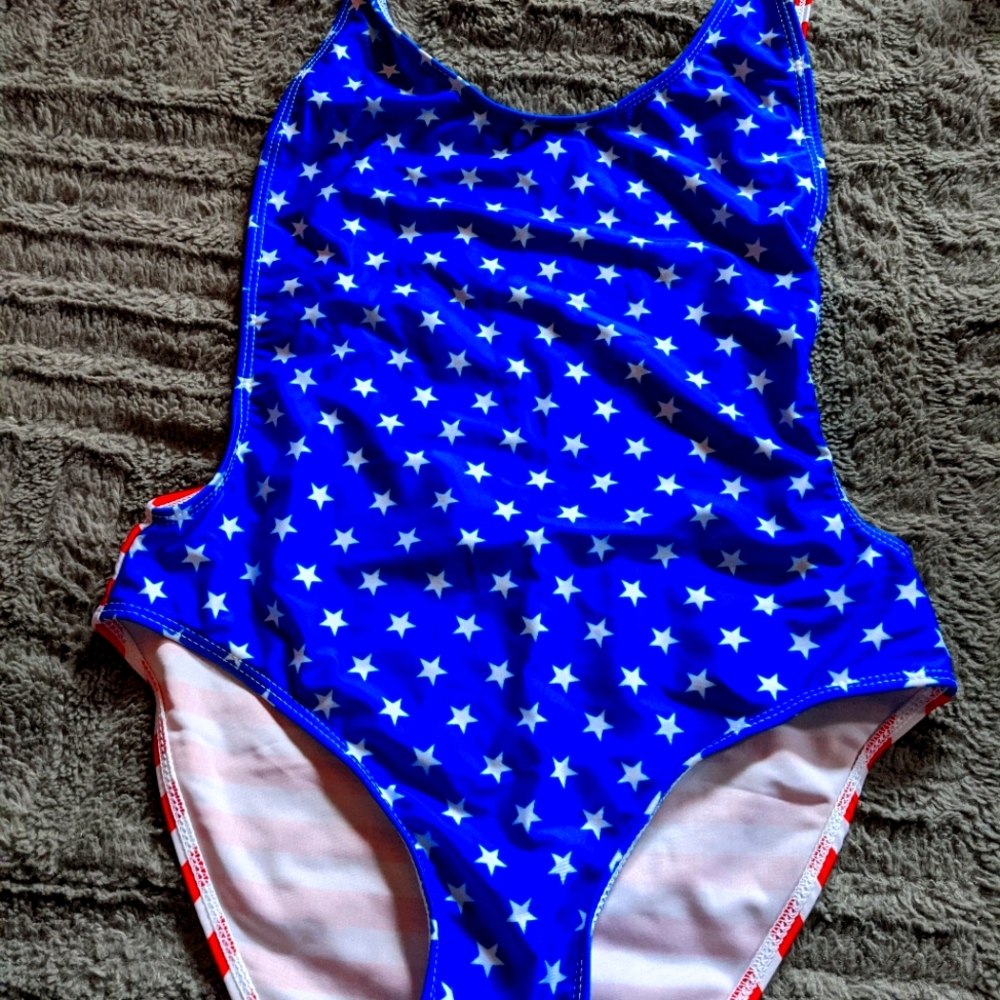 Super cute& sexy american flag full piece bathing